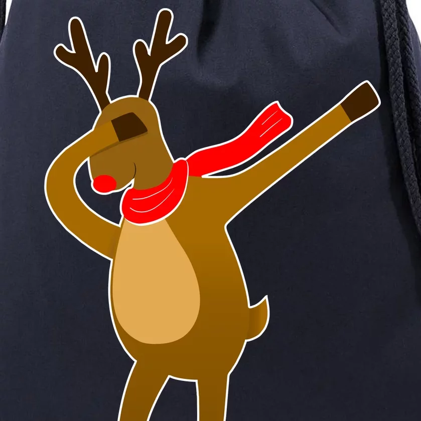 Dabbing Red Nose Reindeer Christmas Drawstring Bag