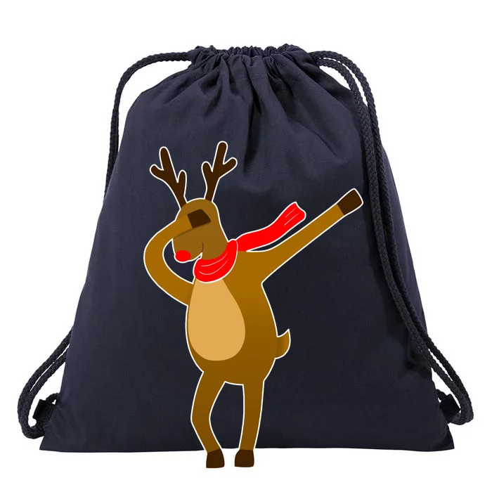 Dabbing Red Nose Reindeer Christmas Drawstring Bag