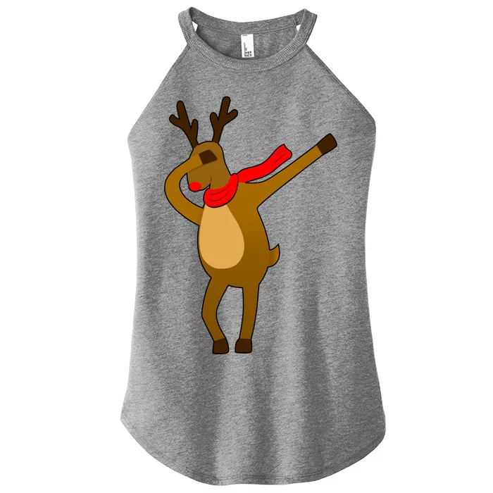 Dabbing Red Nose Reindeer Christmas Women’s Perfect Tri Rocker Tank