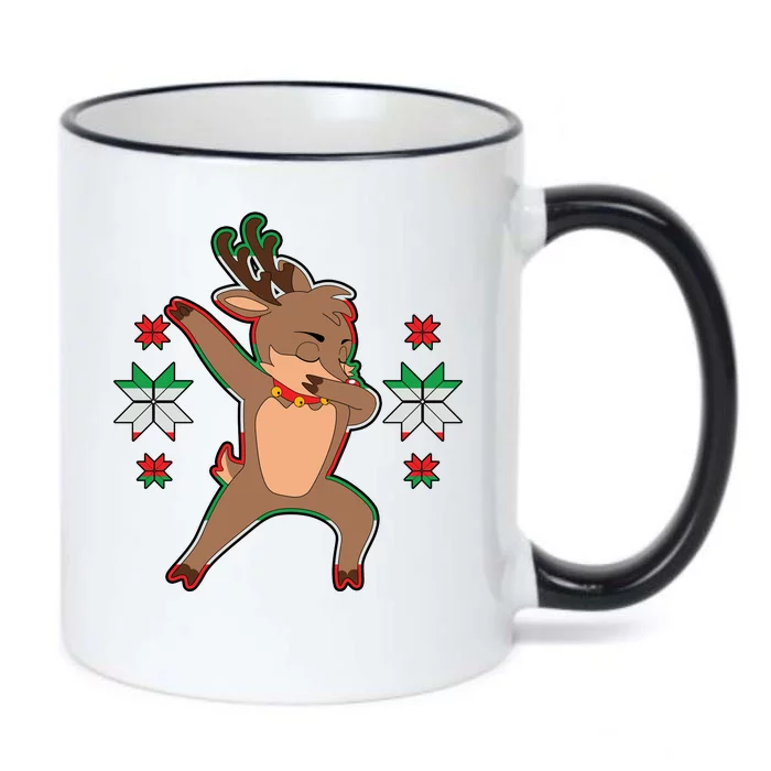 Dabbing Reindeer Black Color Changing Mug