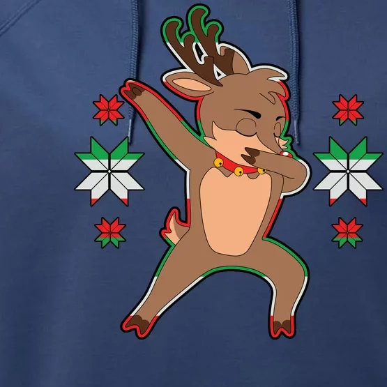 Dabbing Reindeer Performance Fleece Hoodie