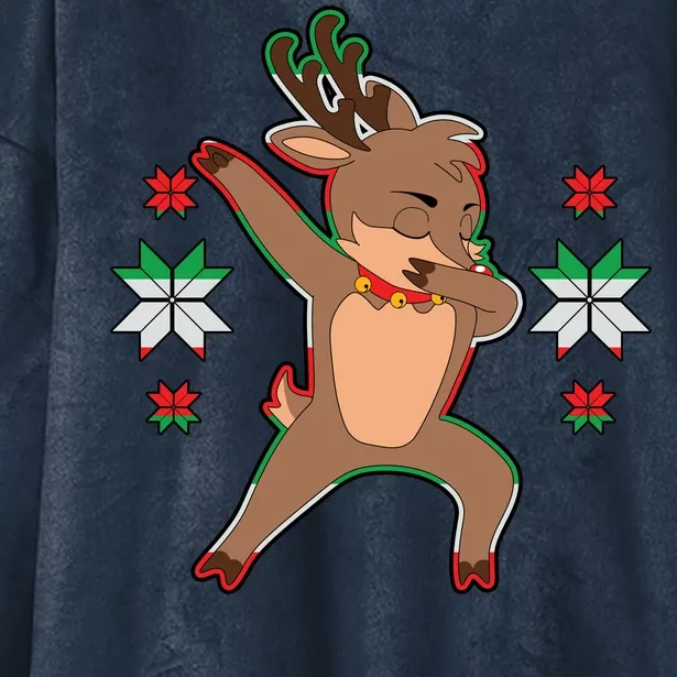 Dabbing Reindeer Hooded Wearable Blanket