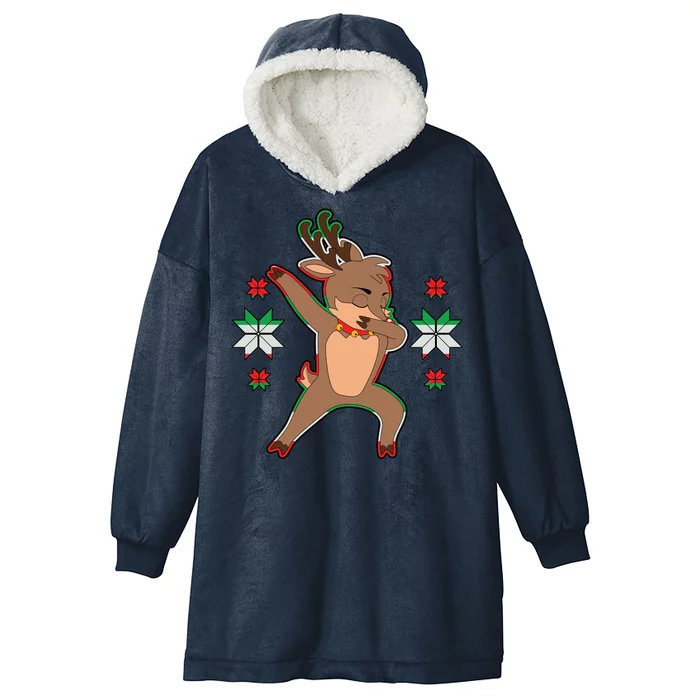 Dabbing Reindeer Hooded Wearable Blanket