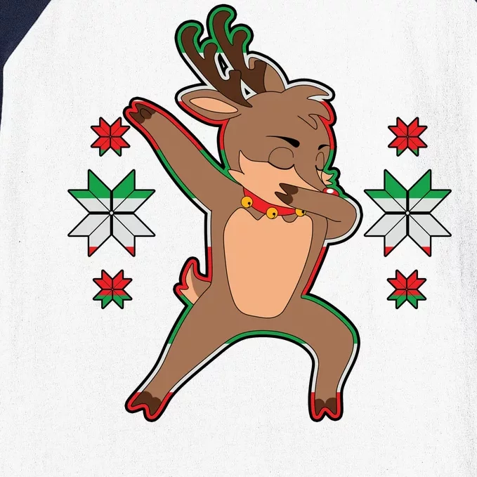 Dabbing Reindeer Baseball Sleeve Shirt