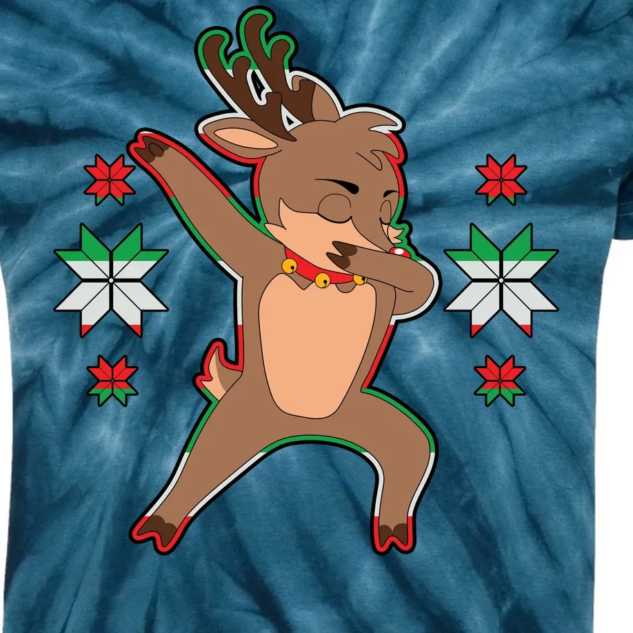 Dabbing Reindeer Kids Tie-Dye T-Shirt