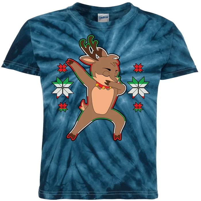 Dabbing Reindeer Kids Tie-Dye T-Shirt