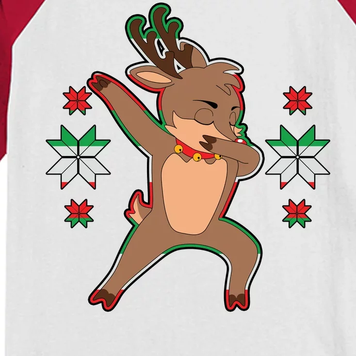 Dabbing Reindeer Kids Colorblock Raglan Jersey