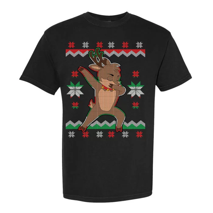 Dabbing Reindeer Ugly Christmas Garment-Dyed Heavyweight T-Shirt