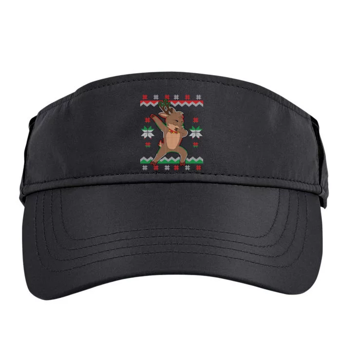 Dabbing Reindeer Ugly Christmas Adult Drive Performance Visor