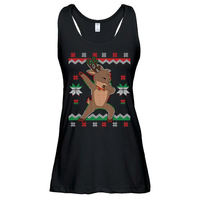 Dabbing Reindeer Ugly Christmas Ladies Essential Flowy Tank