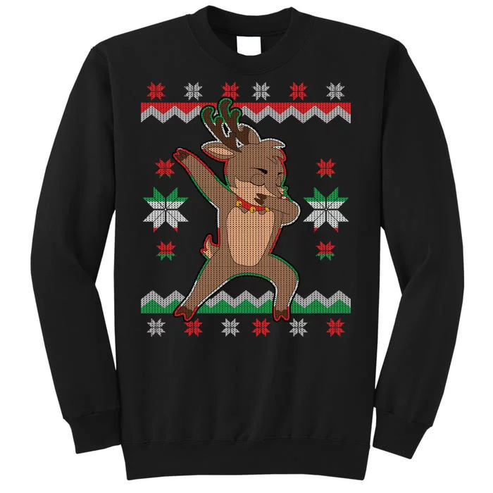 Dabbing Reindeer Ugly Christmas Tall Sweatshirt