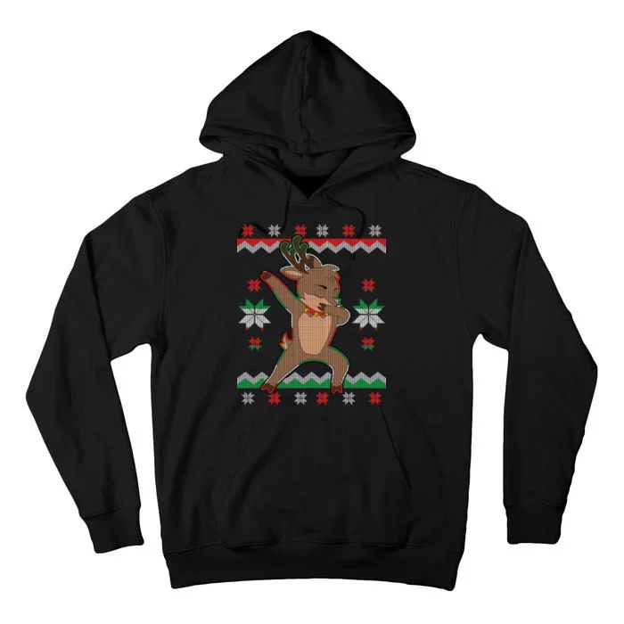 Dabbing Reindeer Ugly Christmas Tall Hoodie