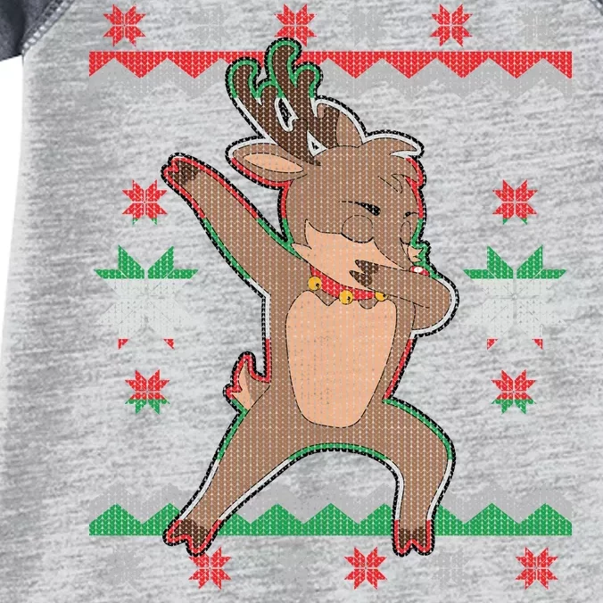 Dabbing Reindeer Ugly Christmas Infant Baby Jersey Bodysuit