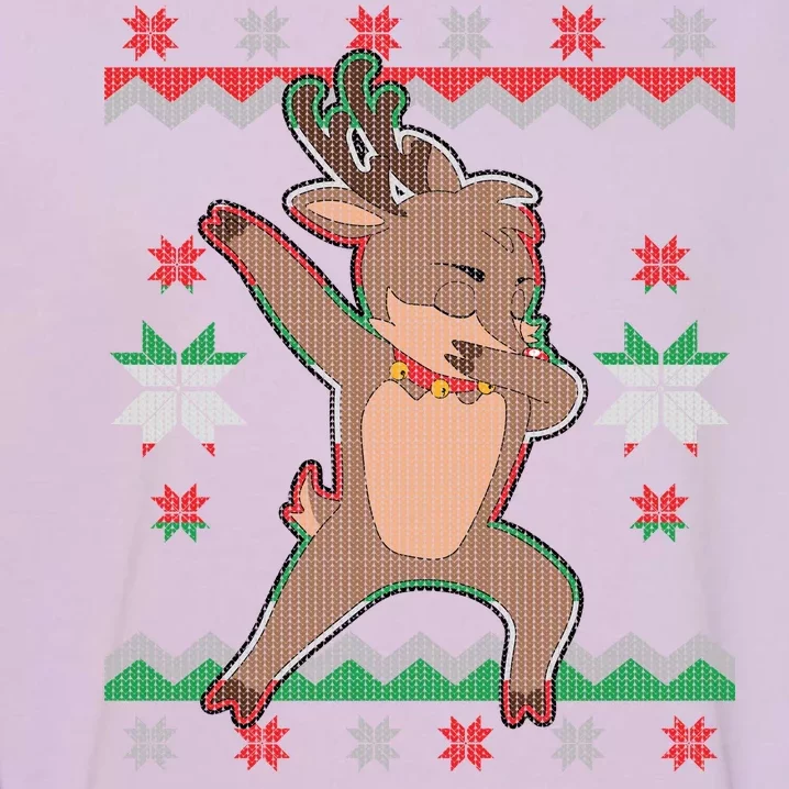 Dabbing Reindeer Ugly Christmas Garment-Dyed Sweatshirt