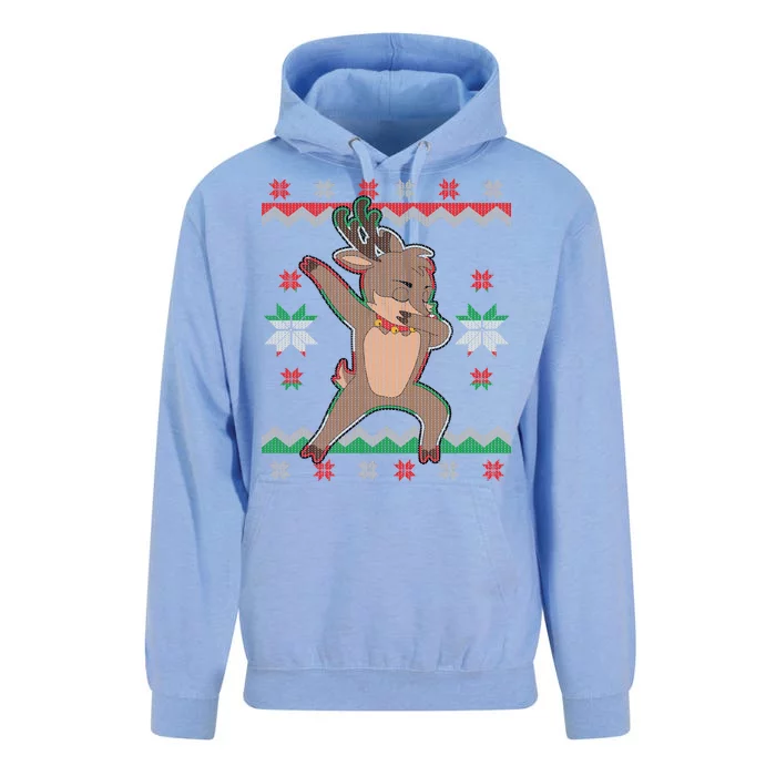 Dabbing Reindeer Ugly Christmas Unisex Surf Hoodie