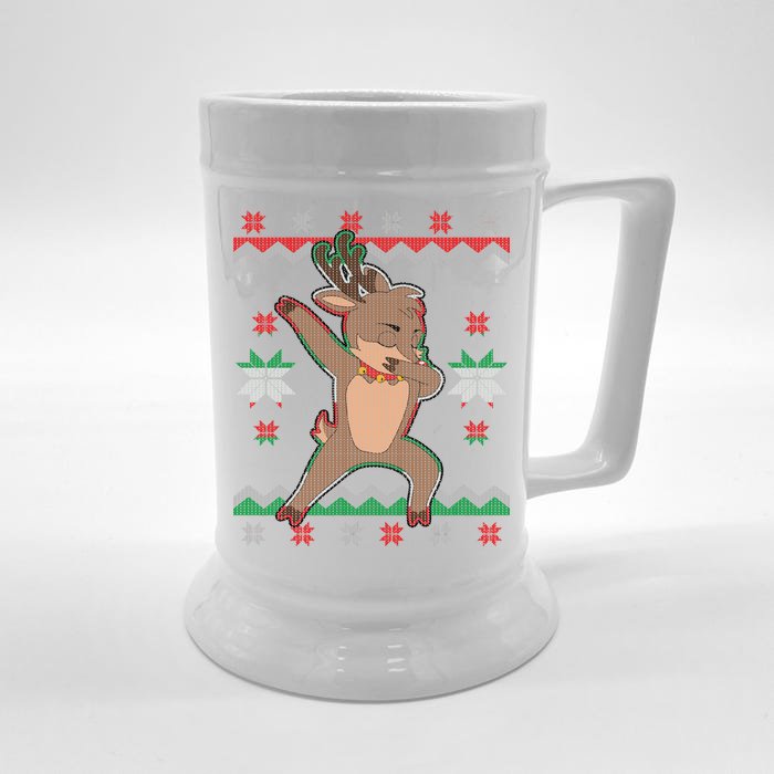 Dabbing Reindeer Ugly Christmas Front & Back Beer Stein