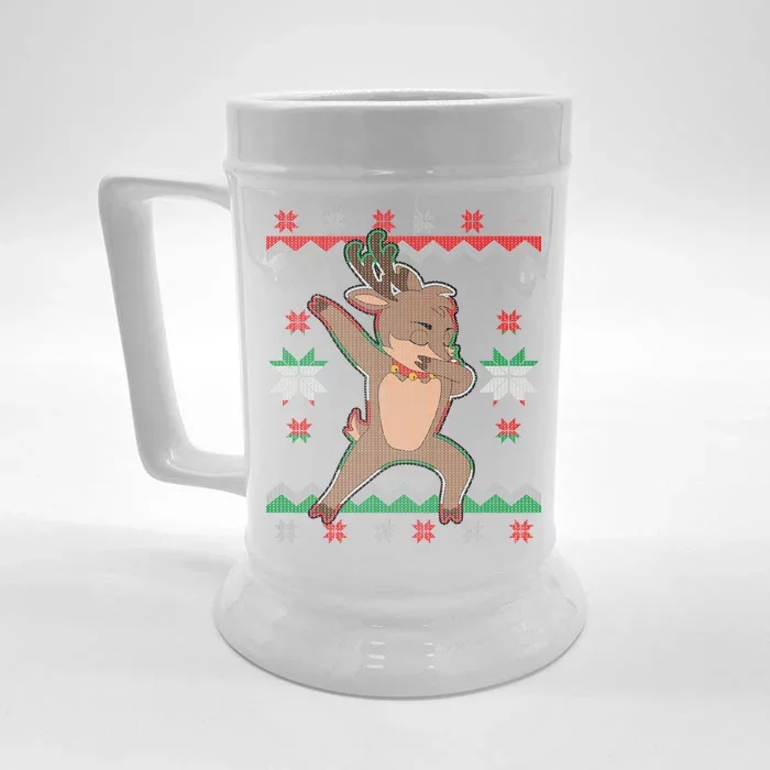 Dabbing Reindeer Ugly Christmas Front & Back Beer Stein