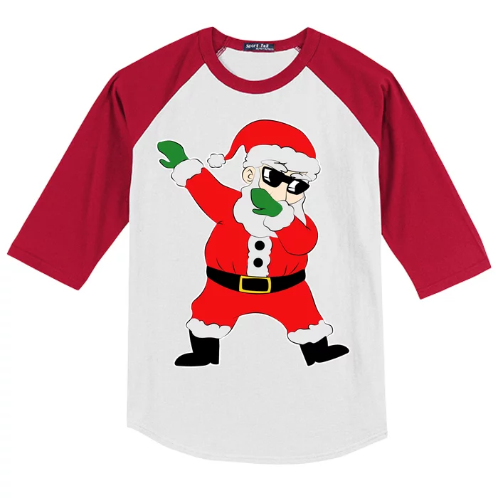 Dabbing Santa Kids Colorblock Raglan Jersey