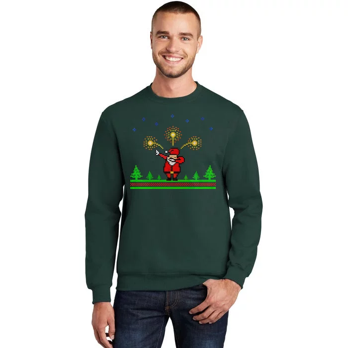 Dabbing Santa 8-Bit Ugly Christmas Sweatshirt