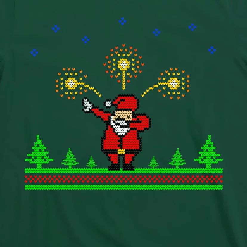 Dabbing Santa 8-Bit Ugly Christmas T-Shirt