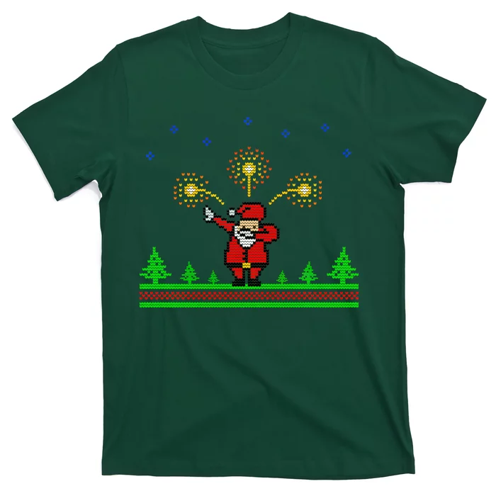 Dabbing Santa 8-Bit Ugly Christmas T-Shirt