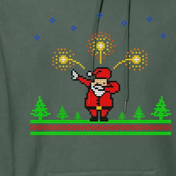 Dabbing Santa 8-Bit Ugly Christmas Premium Hoodie