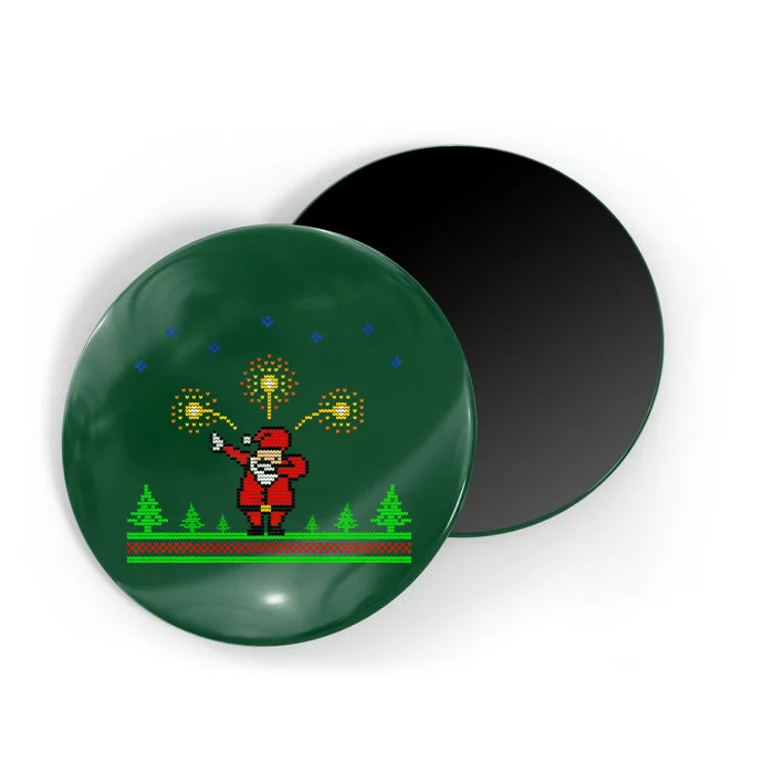 Dabbing Santa 8-Bit Ugly Christmas Magnet