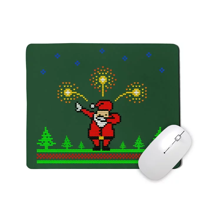 Dabbing Santa 8-Bit Ugly Christmas Mousepad