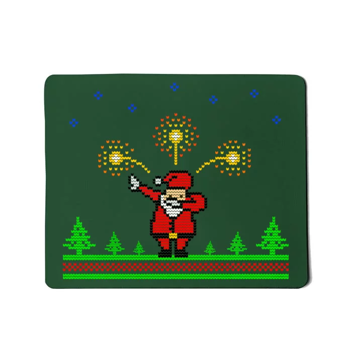 Dabbing Santa 8-Bit Ugly Christmas Mousepad