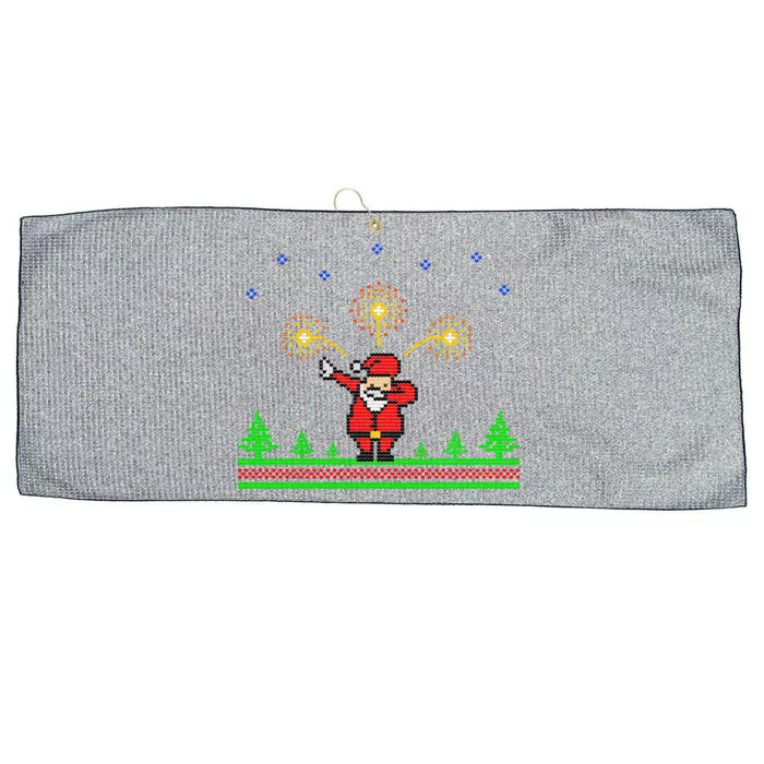 Dabbing Santa 8-Bit Ugly Christmas Large Microfiber Waffle Golf Towel