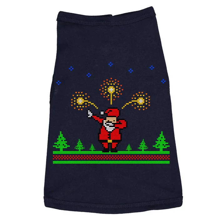 Dabbing Santa 8-Bit Ugly Christmas Doggie Tank