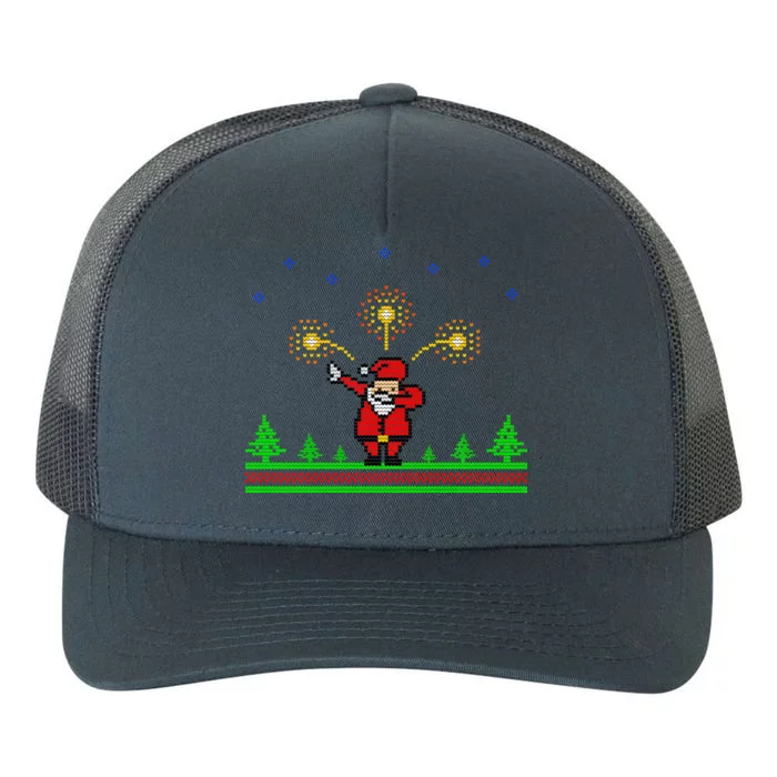 Dabbing Santa 8-Bit Ugly Christmas Yupoong Adult 5-Panel Trucker Hat