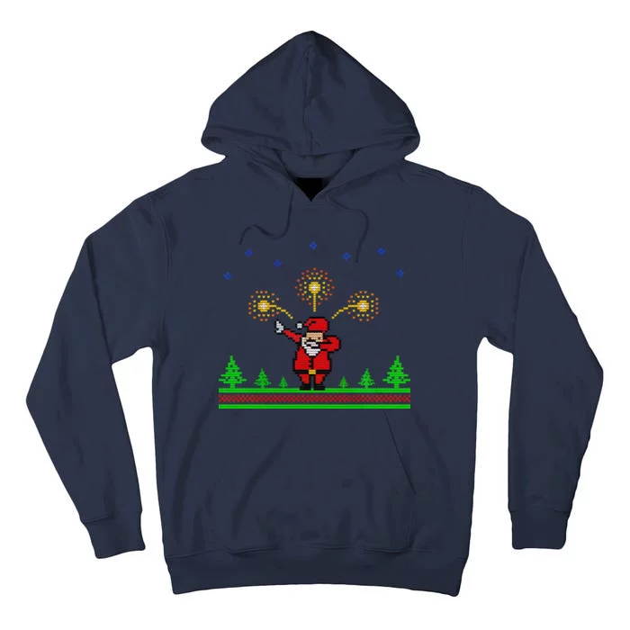 Dabbing Santa 8-Bit Ugly Christmas Tall Hoodie