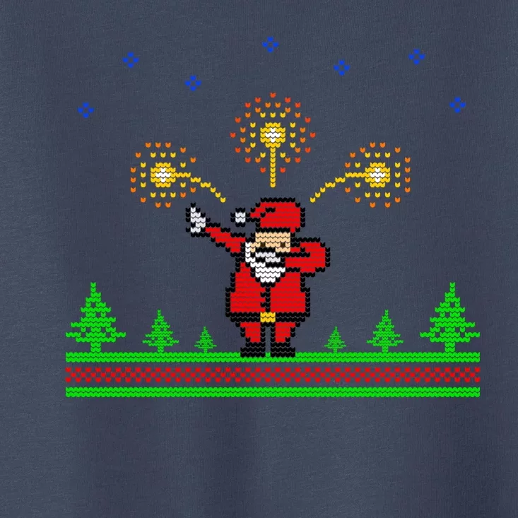 Dabbing Santa 8-Bit Ugly Christmas Toddler T-Shirt