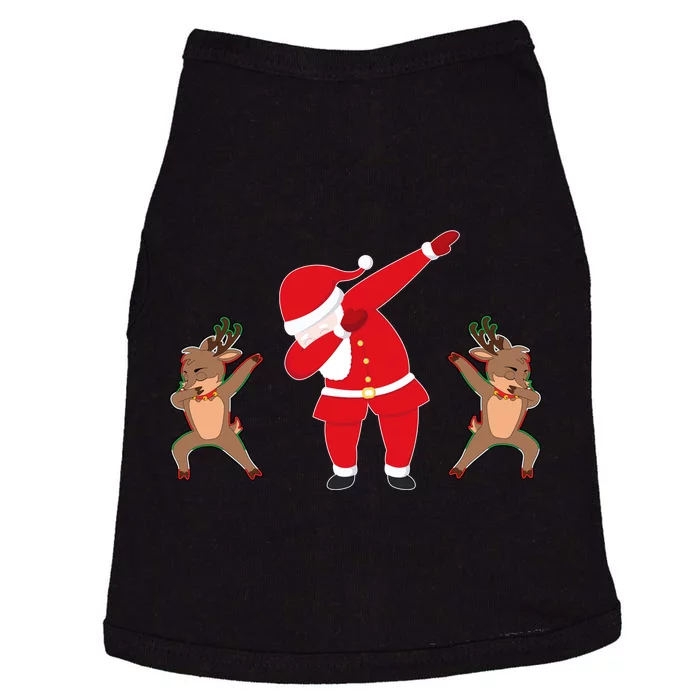 Dabbing Santa And Reindeer Funny Christmas Doggie Tank