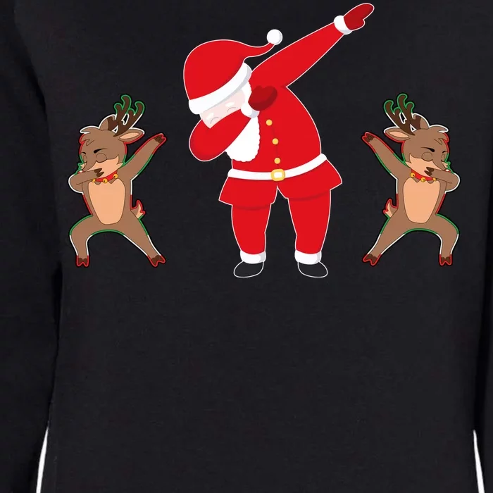 Dabbing Santa And Reindeer Funny Christmas Womens California Wash Sweatshirt