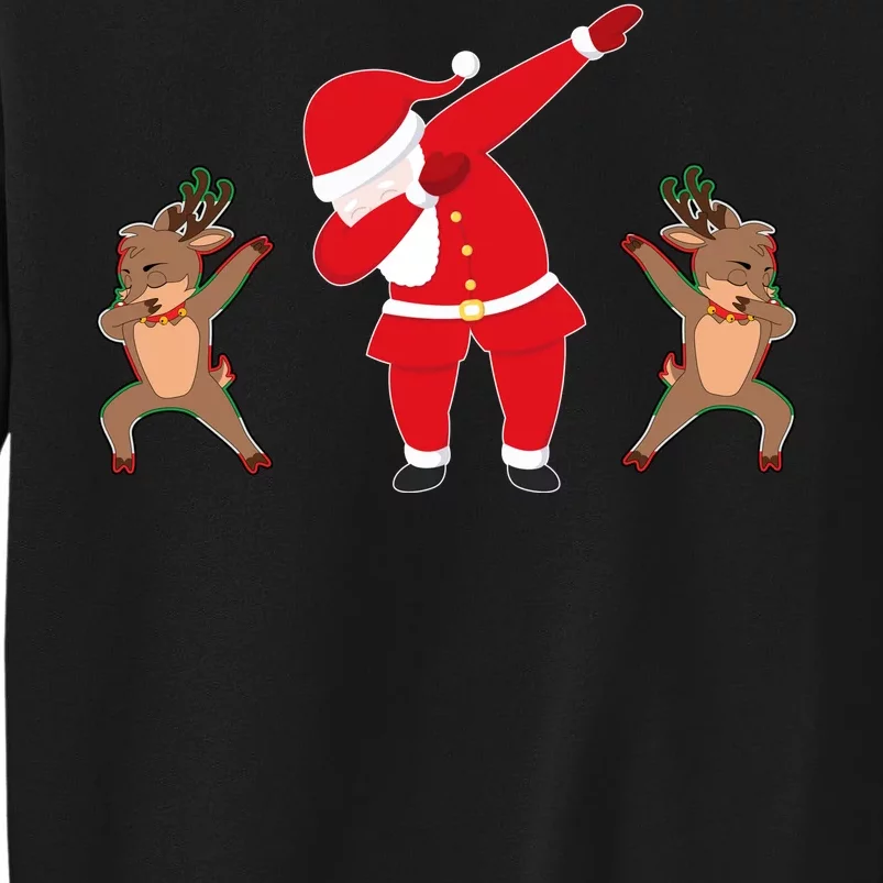 Dabbing Santa And Reindeer Funny Christmas Tall Sweatshirt