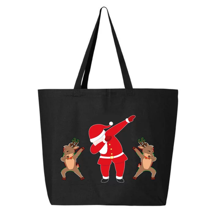 Dabbing Santa And Reindeer Funny Christmas 25L Jumbo Tote