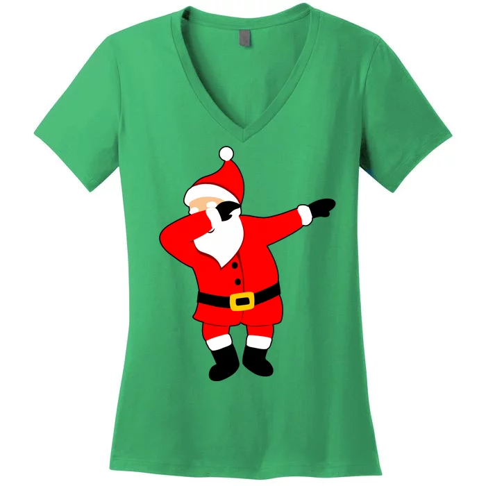 Dabbing Santa Christmas Women's V-Neck T-Shirt