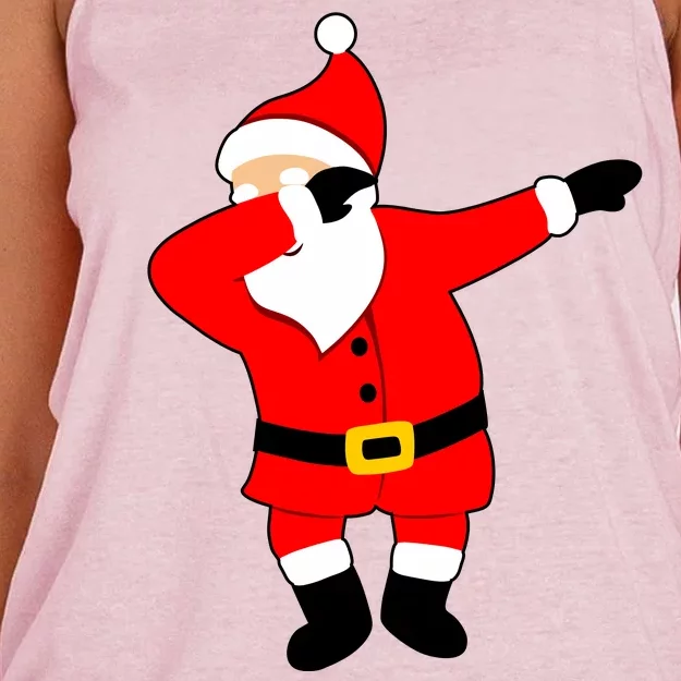 Dabbing Santa Christmas Women's Knotted Racerback Tank