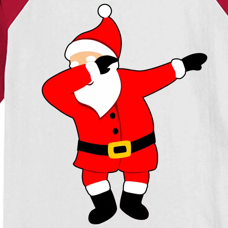 Dabbing Santa Christmas Kids Colorblock Raglan Jersey