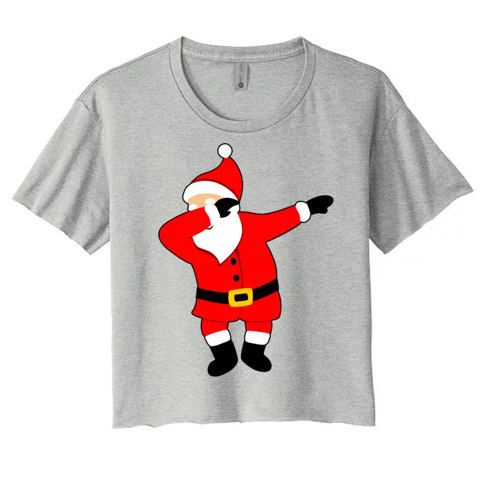 Dabbing Santa Christmas Women's Crop Top Tee