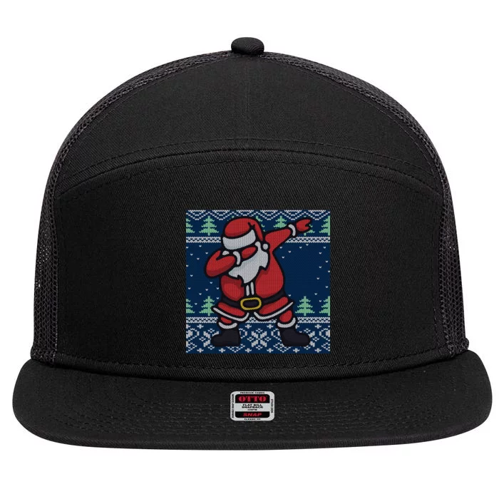 Dabbing Santa Claus 7 Panel Mesh Trucker Snapback Hat