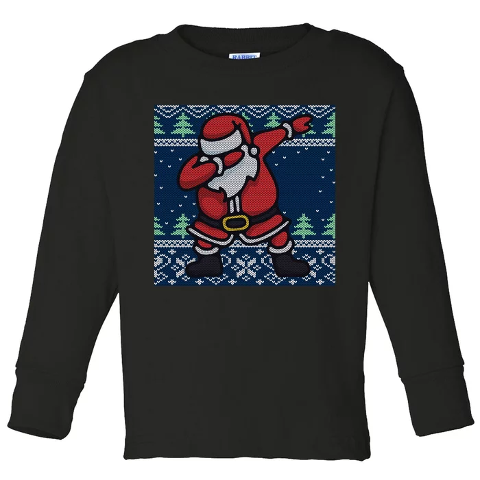 Dabbing Santa Claus Toddler Long Sleeve Shirt