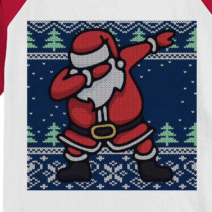 Dabbing Santa Claus Kids Colorblock Raglan Jersey