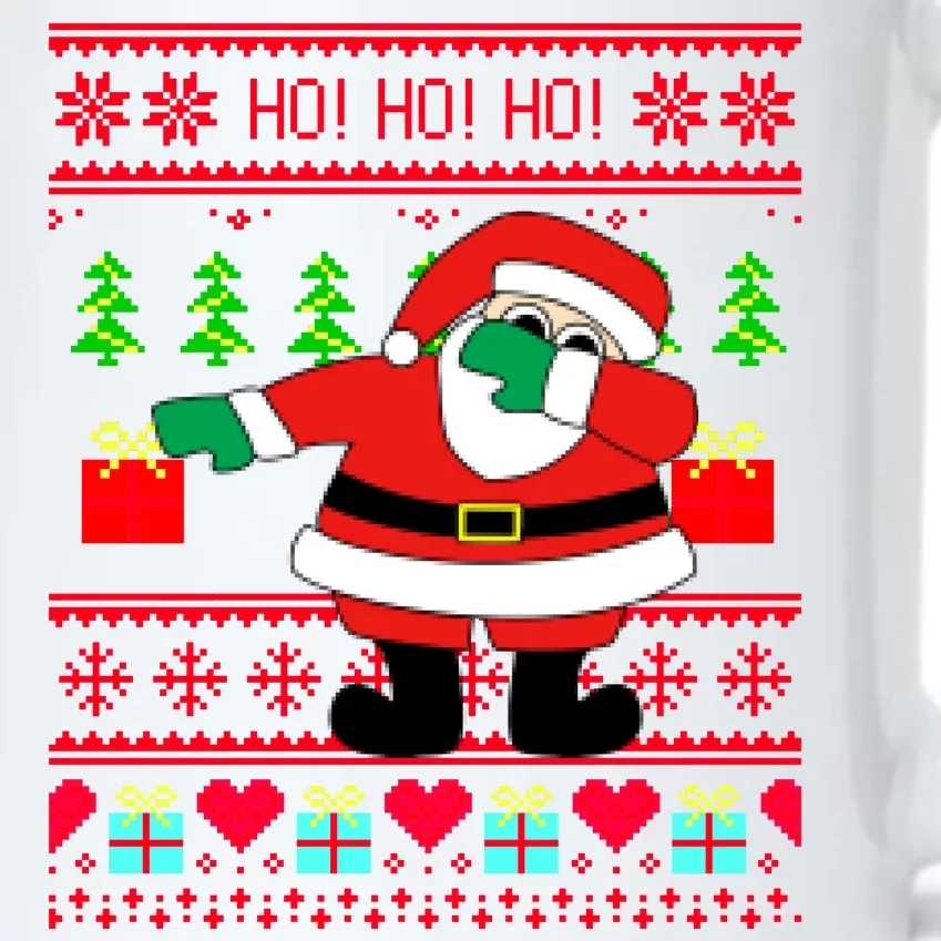 Dabbing Santa Claus Ugly Christmas Sweater Design Black Color Changing Mug