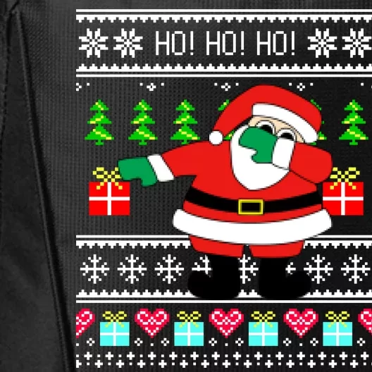 Dabbing Santa Claus Ugly Christmas Sweater Design City Backpack