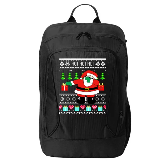 Dabbing Santa Claus Ugly Christmas Sweater Design City Backpack