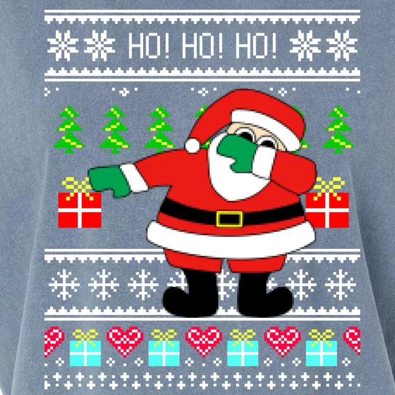 Dabbing Santa Claus Ugly Christmas Sweater Design Garment-Dyed Women's Muscle Tee