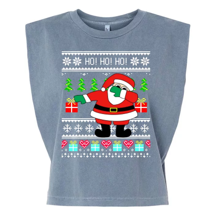 Dabbing Santa Claus Ugly Christmas Sweater Design Garment-Dyed Women's Muscle Tee